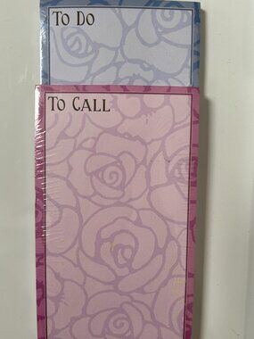 LADY JAYNE SET OF 2 LIST NOTE PADS TO & TO CALL PINK & BLUE FLORAL DESIGN
